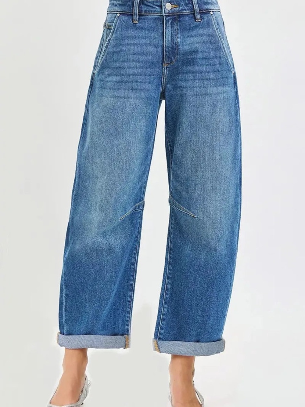 Risen Cropped Slouchy Cropped
Barrel Jeans NWT Sz 27 boho chic Baggy minimalist